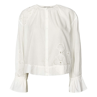 Rabens Saloner Blossom Supersize Anglaise Blouse White Swan