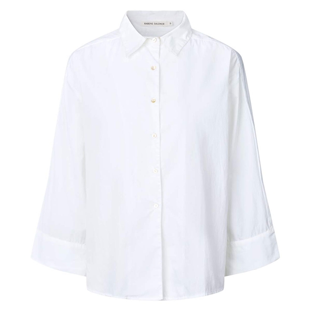 Rabens Saloner Chloe Poplin Full Shirt White