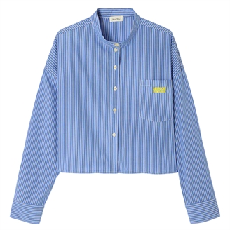 American Vintage ZATYBAY Shirt Aqua Stripes