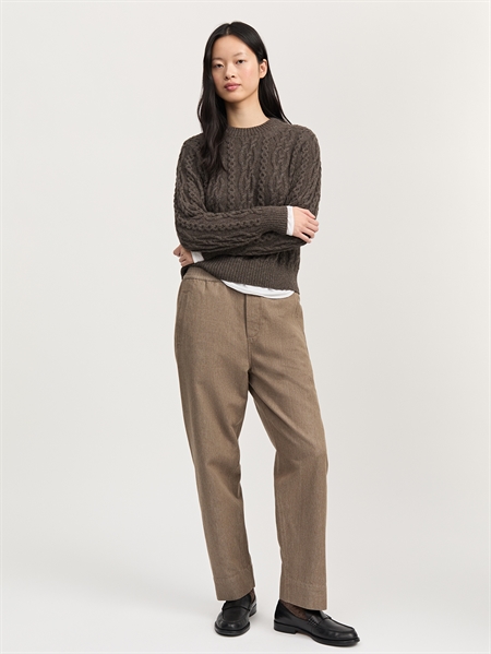 Aiayu Coco Pant Twill Smokey Brown i GOTS-certificeret økologisk bomuldstwill