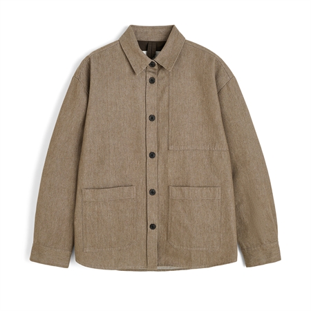 Aiayu Dusty Shirt Smokey Brown i GOTS-certificeret økologisk bomuldstwill