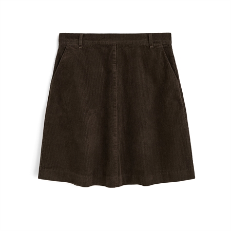 Aiayu Estelle Skirt Short Corduroy Smokey Brown i økologisk bomuldsfløjl