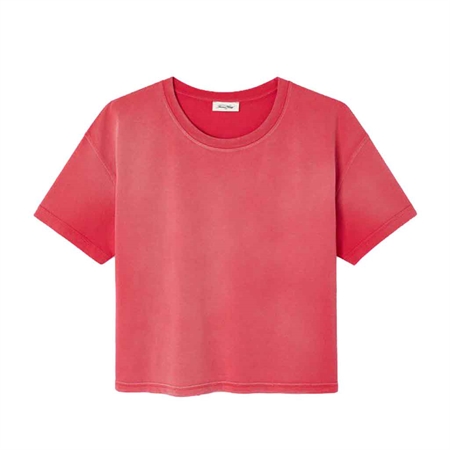 American Vintage AFOMA T-Shirt - Støvet lyserød bomulds t-shirt i Vintage Love Spray