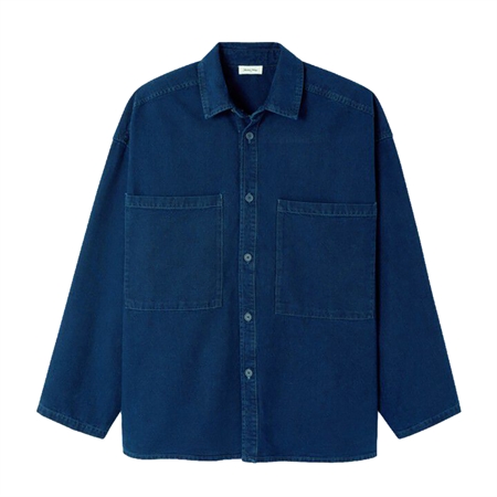 American Vintage COMOW Unisex Shirt Raw Blue MCOM06AH26 raa oversized denimskjorte til maend og kvinder fra MAAK Shop
