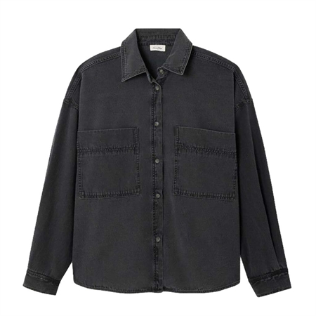 American Vintage JAZY Unisex Shirt Black oversized sort denimskjorte
