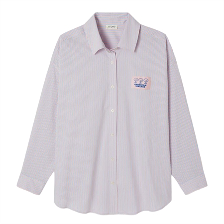 American Vintage SOABIRD Shirt Soft Stripes SOA06AH26 stribet langaermet skjorte til kvinder fra MAAK Shop