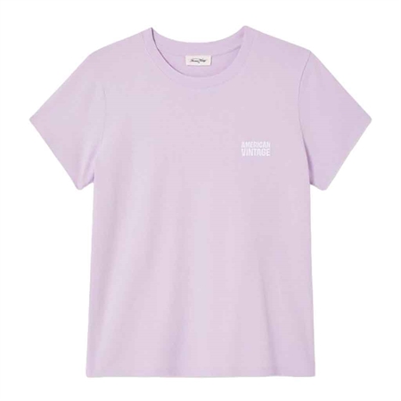 American Vintage YKOBOW T-Shirt - Lys lilla bomulds t-shirt i farven Lilac