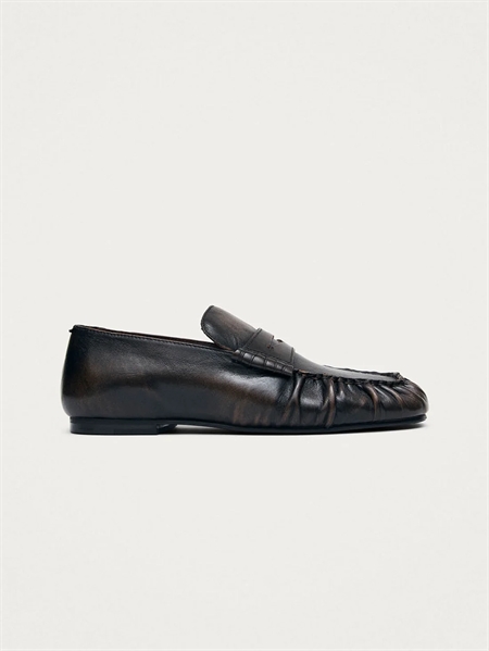 Alohas Aven Vintage Effect Brown Leather Loafers