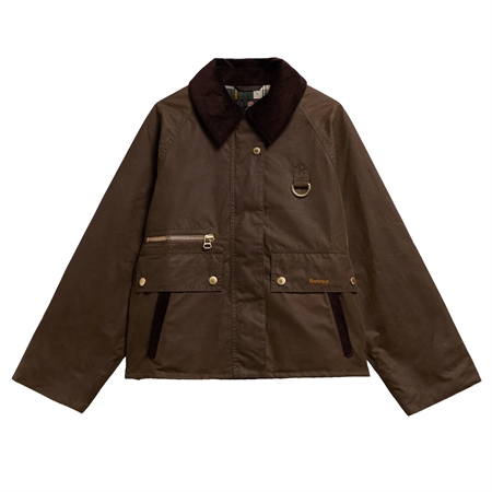 Barbour Cottingham Wax Beech klassisk voksjakke med fløjlskrave
