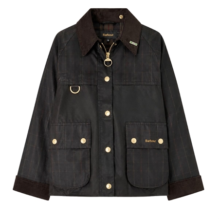 Olivengrøn Barbour TR Icons Spey Wax Jacket kort vokset bomuldsjakke til kvinder