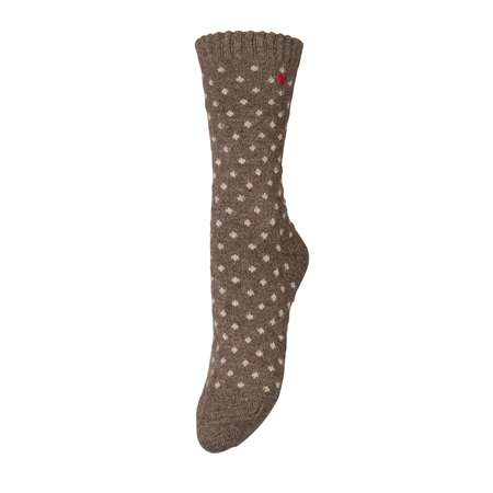 Becksöndergaard Dotted Wola Sock Hot Fudge Brown