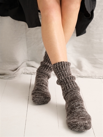 Moshi Moshi Mind Boyfriend sock Brown Melange