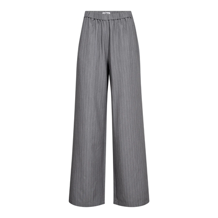 Mørkegrå skræddersyede nålestribede PennyCC Pin Pant habitbukser med bæltestropper til kvinder fra Co'Couture.