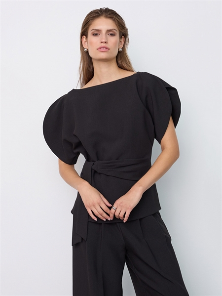 Co'Couture AcileCC Pleat SS Blouse Black