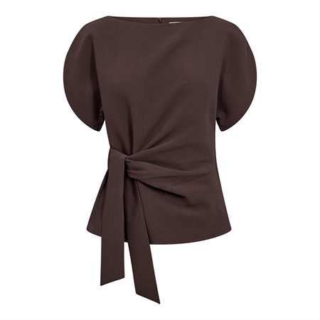 Co'Couture AcileCC Pleat SS Blouse Brown