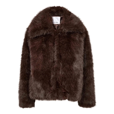 Co'Couture AikoCC Furry Jacket Dark Brown