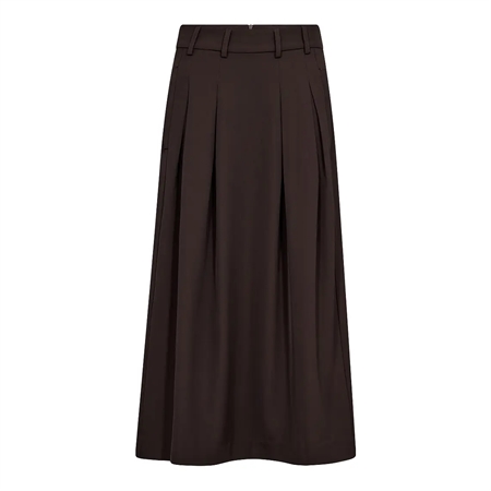 Co'Couture AliniCC Anya Pleat Skirt i farven Dark Brown hos MAAK Shop