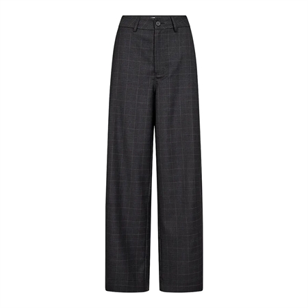 Co'Couture EloraCC Check Barrel Pant Dark Grey