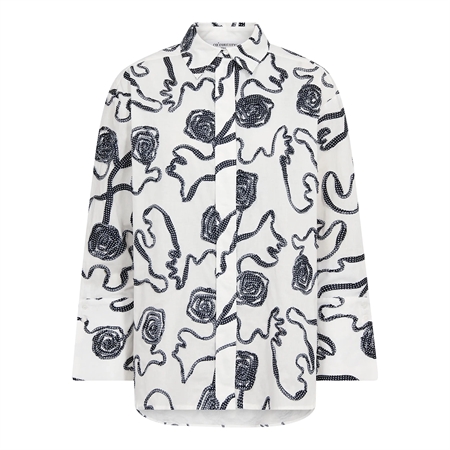 Co'Couture ElricCC Flower LS Shirt Navy