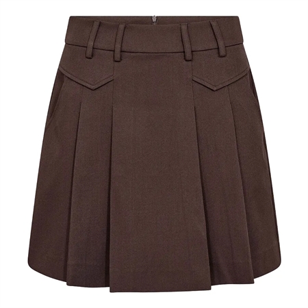 Co'Couture LunaCC Pocket Pleat Mini Skirt i farven Dark Brown hos MAAK Shop