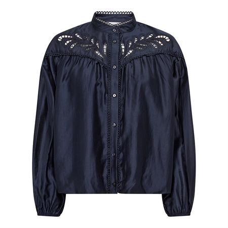 Co'Couture MelinCC Balloon Lace Shirt Navy