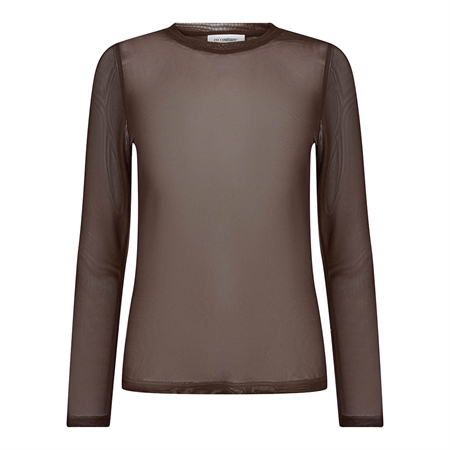 Co'Couture MeshCC O-neck Blouse Brown