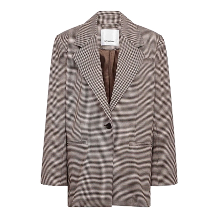 Co'Couture MidaCC Check Power Blazer Bone Brown