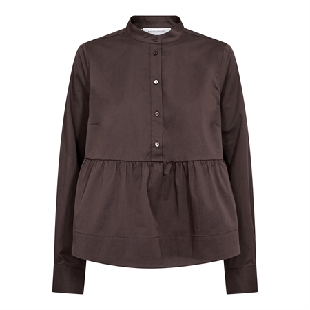 Co'Couture PoppyCC LS Flare Blouse i farven Dark Brown hos MAAK Shop