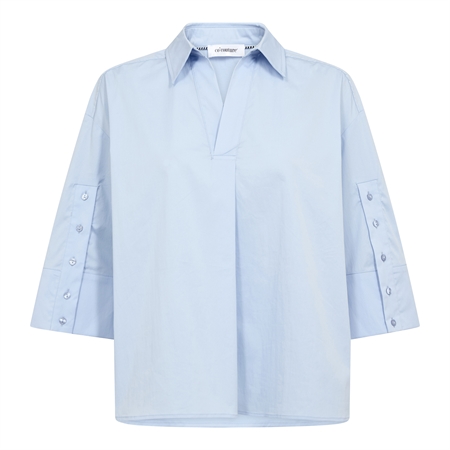Co'Couture PoppyCC V-Blouse i farven Pale Blue hos MAAK Shop