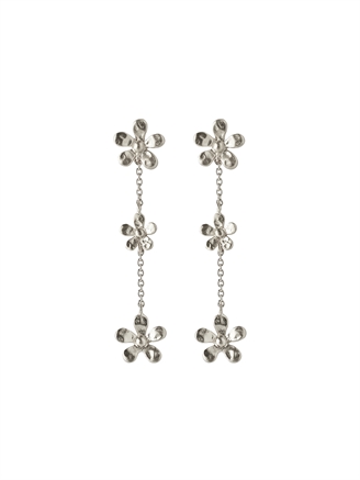 Pernille Corydon Wild Poppy Earrings length 48 mm Silver