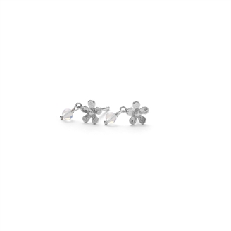 Pernille Corydon Moonstone Poppy Earsticks Silver