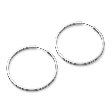 Pernille Corydon Large Circle Line Hoops 50 mm Silver