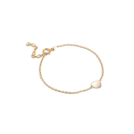 Enamel Copenhagen Amore Bracelet Guld Daisy forgyldt armbånd med et fint cremehvidt emaljehjerte