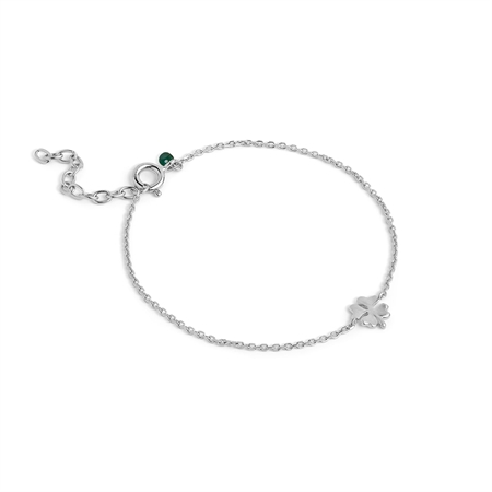 Enamel Copenhagen Four-Leaf Clover Bracelet Silver elegant sølvarmbånd med et firkløver-vedhæng