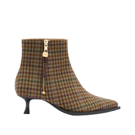 Ganni Ana Ankle Boot Deep Vintage Check Multicolour