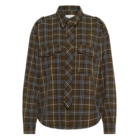 Gestuz GZaleya Shirt i Green Olive Check