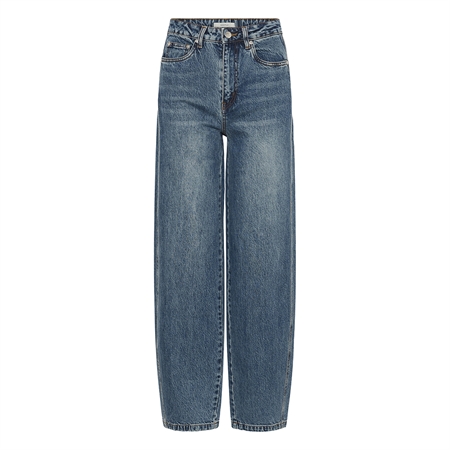 Gestuz GZmelu HW barrel jeans Classic Mid Blue Wash 10911344 blaa wide leg jeans til kvinder fra MAAK Shop
