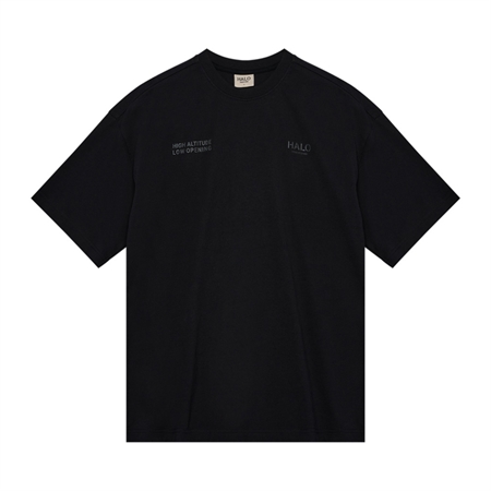 Sort og koksgrå HALO Graphic Boxy T-Shirt unisex t-shirt i økologisk bomuld