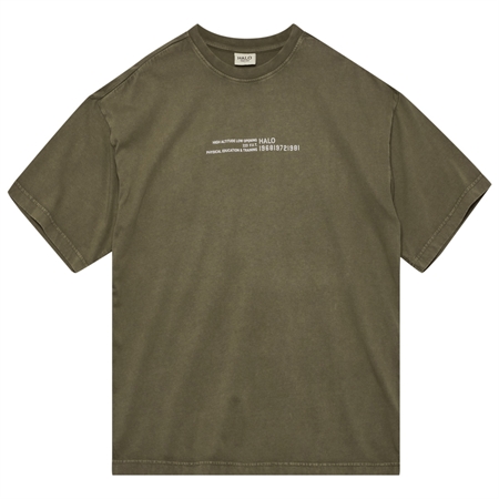Militærgrøn HALO Graphic Boxy T-Shirt unisex t-shirt i økologisk bomuld