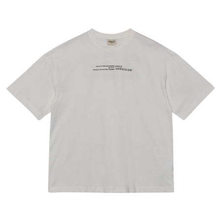 Råhvid HALO Graphic Boxy T-Shirt unisex t-shirt i økologisk bomuld
