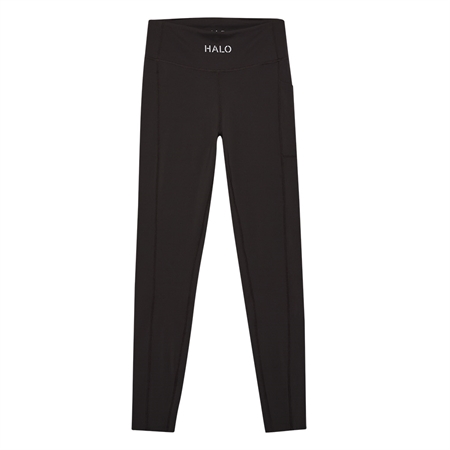 HALO Women Training Tights After Dark sorte højtaljede sportstights med sidelomme og reflekslogo