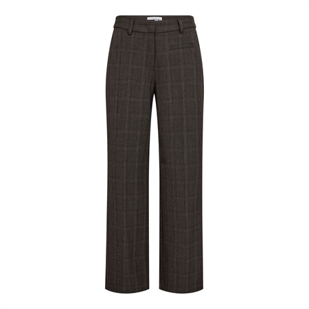 Haute L'Amitié Check Fit Plain Pant Mocca ternede habitbukser