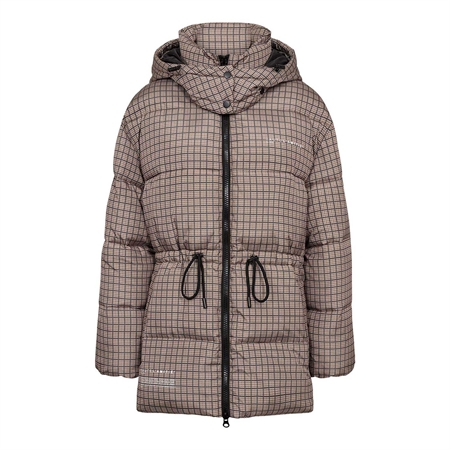 Haute L'Amitié Climb Check Puffer Jacket Brown Check
