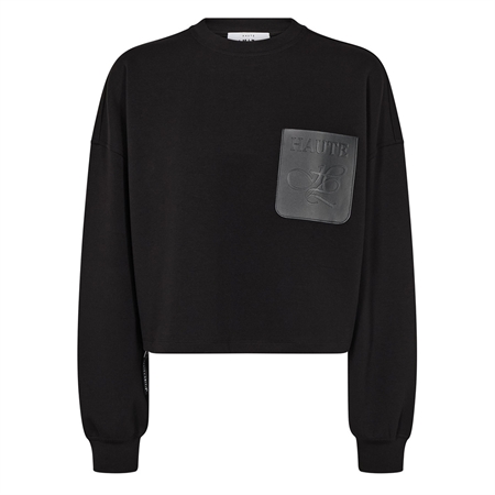 Haute L'Amitié Maxi Crop Zip Pocket Sweat Black