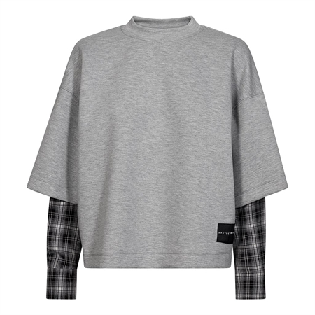 Haute L'Amitié Maxi Sweat LS Shirt Mix Grey Melangé