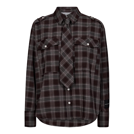 Haute L'Amitié Robin Tie Check Shirt Mocca