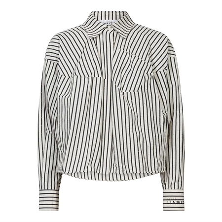 Haute L'Amitié Sophie Mono Stripe Stone Shirt Off-White/Black Stripe