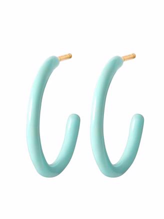 Lulu Copenhagen Color Hoops Medium Mint Enamel