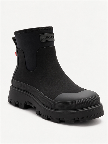 HUNTER Unisex Elements Neoprene Chelsea Boot Tonal Logo Black