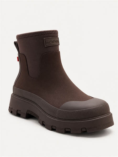 HUNTER Unisex Elements Neoprene Chelsea Boot Tonal Logo Chocolate Brown